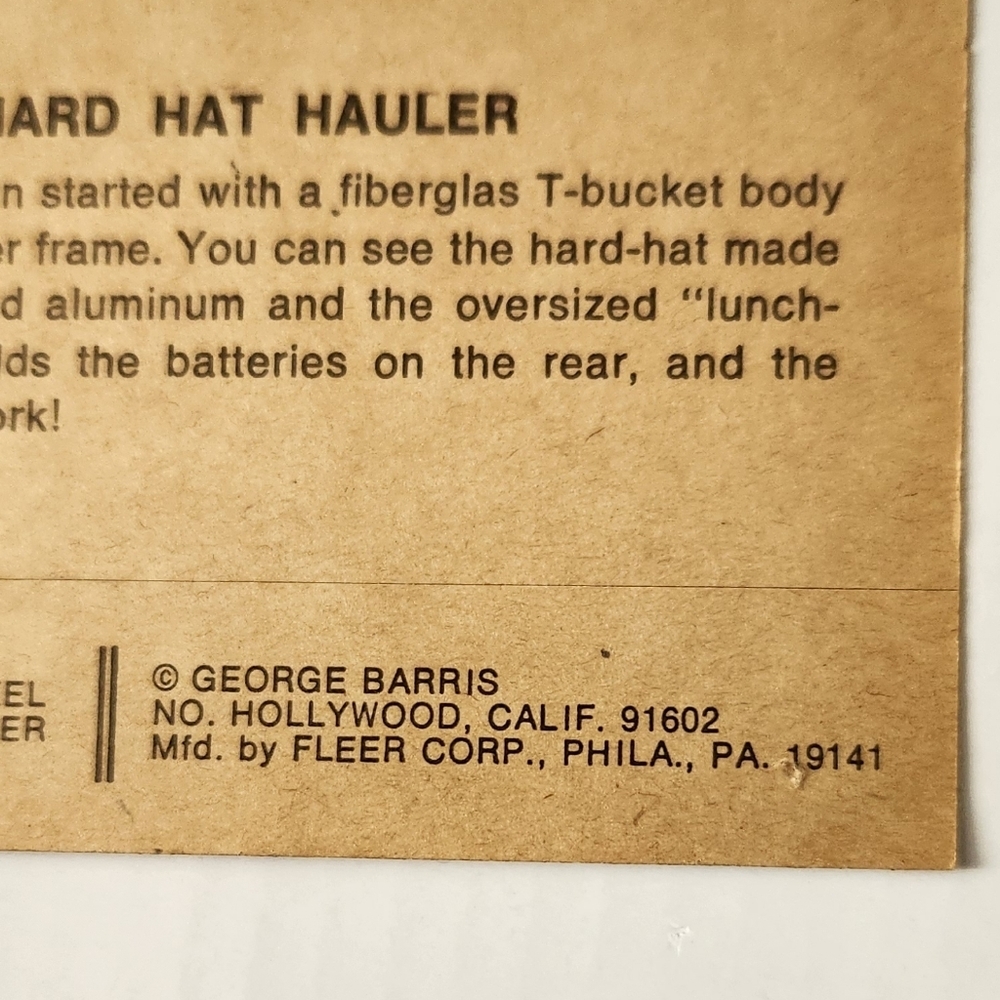 1974 Fleer Kustom Cars Sticker Card  - George Barris "Hard Hat Hauler" Vintage - Picture 3 of 10